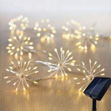 1 Dây đèn LED năng lượng mặt trời hình hoa bồ công anh và ngôi sao, thiết kế pháo hoa, sử dụng năng lượng mặt trời/USB, thích hợp trang trí phòng ngủ, phòng khách, nhà cửa, tiệc tùng, sinh nhật, ngày lễ, đám cưới, sân vườn, hiên nhà, ban công. - Nhiều màu - Xem 22