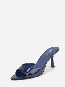 Sandalias de tacón con punta afilada para mujer - Sandalias suaves y elegantes para eventos/fiestas de verano - Azul Marino - Ver 5