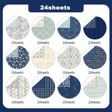 24 piezas de papel decorativo con estampado por ambos lados de 6x6 pulgadas, adecuado para álbumes de fotos hechos a mano, elaboración de tarjetas, scrapbooking, diarios de balas, collages, tarjetas de felicitación y manualidades - Multicolor - Ver 16