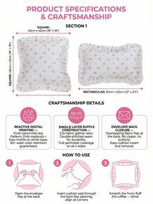HONEYMOON 1 pieza Funda de almohada de encaje floral rosa, suave y transpirable, sin relleno de almohada, adecuada para decoración del hogar casual, sofá interior, dormitorio, residencia estudiantil, ropa de cama. Lavable a máquina, adecuada para todas las estaciones. El regalo de primera elección para familiares y amigos, esencial para la temporada de regreso a la escuela, certificado OEKO-TEX. - Multicolor - Ver 8