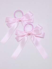 2 chiếc dây buộc tóc nơ nhiều lớp, kiểu dáng học sinh ngọt ngào, đa năng, độ co giãn cao dành cho bé gái - Nhiều màu - Xem 8