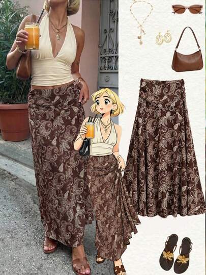 Chân váy ôm sát kiểu Bohemian dành cho nữ, màu xanh ngọc lục bảo, họa tiết hoa điều, kiểu dáng cổ điển, thời trang, đa năng, thoải mái và gợi cảm, thích hợp cho kỳ nghỉ.