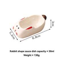 Đĩa đựng nước chấm bằng gốm hình hoạt hình sáng tạo có giá đỡ đũa, bát gia vị mini đa năng dùng trong nhà bếp, lẩu, sushi. - Nhiều màu - Xem 4