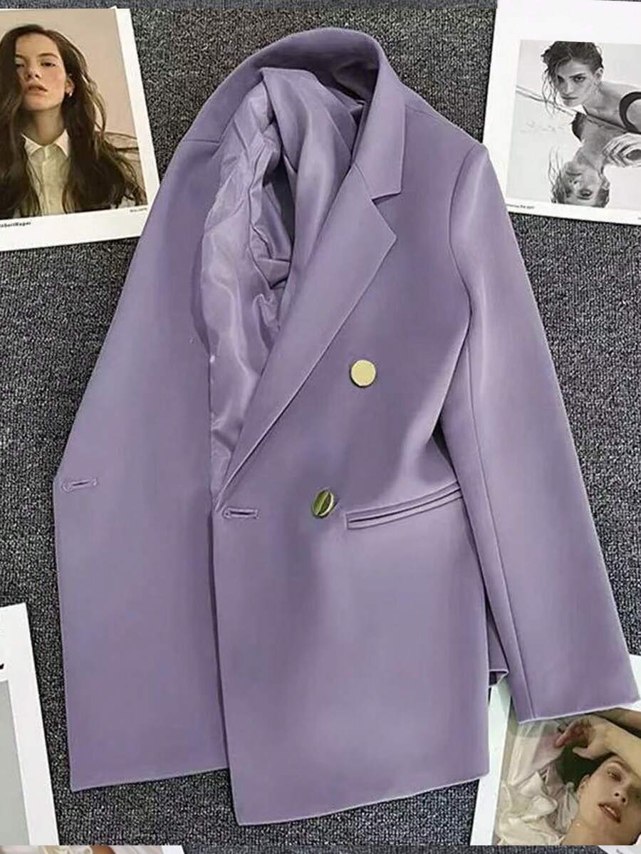 Áo blazer nữ tay dài cổ bẻ màu trơn, kiểu dáng thường ngày, thích hợp cho các buổi hẹn hò, tiệc tùng, đám cưới và các dịp lễ hội mùa xuân.