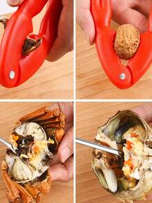1 buc clemă din plastic în formă de crab. Ustensile de bucătărie, clemă de nuci, gadget de bucătărie, cracker pentru crab și homar, mașina de spălat vase, ușor de curățat, potrivit pentru reuniuni de familie și petreceri cu fructe de mare, design compact și confortabil, perfect pentru iubitorii de fructe de mare. Practic. Instrument pentru fructe de mare, elegant și funcțional. - Vizualizare 2