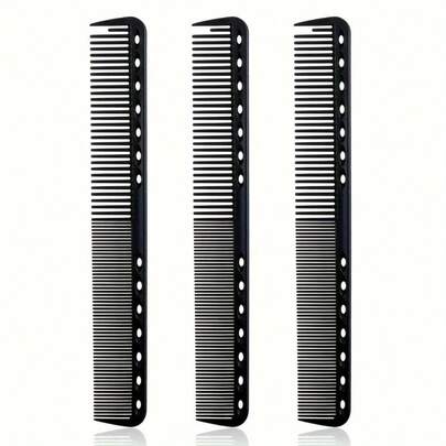 3pcs Black Styling Comb, Fine-Tooth Comb, Heat-Resistant Comb, Anti-Static Comb