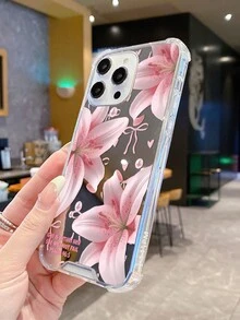 1 chiếc ốp lưng điện thoại thời trang bằng acrylic tráng gương, họa tiết hoa ly và nơ, có khẩu hiệu, tương thích với iPhone 16/16 Pro/16 Plus/15/15 Pro Max/15 Pro/11/12/13/14 Pro Max/11 Pro/11 Pro Max/12 Pro/12 Pro Max/13 Pro/13 Pro Max/14 Pro/14 Pro Max/16 Pro Max/16/16 Pro/16 Plus/12 Mini/13 Mini, thiết kế tối giản sáng tạo. - Nhiều màu - Xem 3