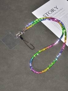 Luxury Crystal Lanyard Long Strap, Bling Bling Crossbody Phone Charm Chain, Fashionable Handbag Shoulder Strap, High-End - Multicolor - View 55