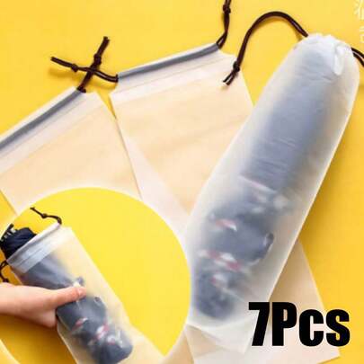 7 túi đựng ô bằng nhựa trong suốt có khóa kéo, có thể tái sử dụng và tiện lợi để sắp xếp đồ đạc trong nhà.