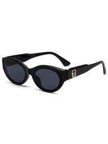 1pc Women's Fashion Cat Eye Shaped Fashion Glasses Frame, Y2K Style UV Protection Eyewear, Suitable For Daily Outfit Accessory - Black - View 4