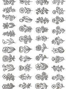 水溶性刺绣稳定剂，预印树叶和动物图案，手工缝纫刺绣稳定剂，适用于DIY缝纫、编织、手工艺项目，初学者刺绣图案模板 - A - 查看 8