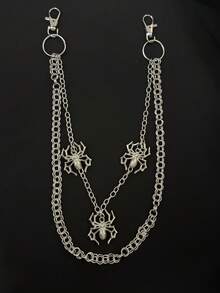 1条哥特式蜘蛛链，独特的朋克嘻哈配饰链，男女皆宜，日常百搭 - 彩色 - 查看 5