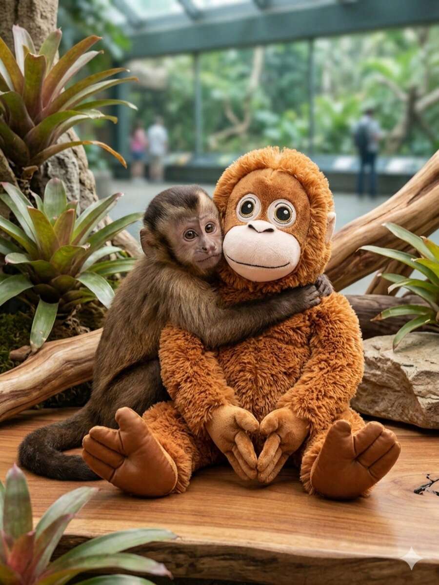 Peluche changuito punch monito capuchino - Mediano - Ver 1