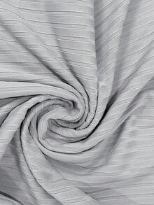 LovelyWholesale Đầm ôm sát cổ chữ V dệt kim gân dành cho nữ, màu trơn, trang phục thường ngày thanh lịch cho mùa xuân và mùa hè. - Xám - Xem 6