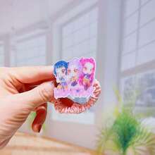 Dây buộc tóc phong cách Kpop với mặt dây chuyền acrylic, in hình nhân vật hoạt hình dễ thương, dây buộc tóc co giãn dùng cho các kiểu tóc hàng ngày. - Phong cách ngẫu nhiên - Xem 7