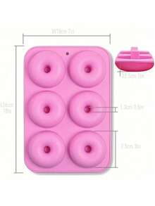 1pc Silicone Donut Baking Tray - Non-Stick Easy Clean Durable Baking Kitchen Accessory For Baking Donuts, Pizza, Pastries - Essential Baking Tool | Multifunctional Baking Mold | Durable Silicone - View 6