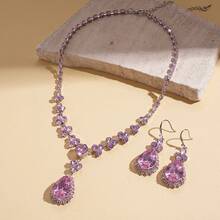 2-Piece Elegant And Luxurious White Flower Teardrop  Earring And Necklace Set - Light Luxury Temperament Jewelry For Women, Suitable For Weddings, Banquets And Parties - 白色 - 查看 4