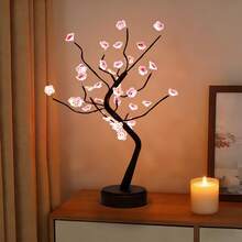 1pc 36LED Tree Lamp, Home Decor, Bedside Table Lamp, Plum Blossom Tree Lamp, Desk Lamp, For Living Room, Bedroom, Home, Office Lighting, Christmas Holiday Decor [Battery Operated] - Plum Blossom Tree Light - View 3