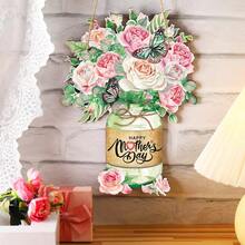 1 Stück "Beste Mama aller Zeiten" Blumenstrauß Acryl Hängeschild - Muttertags Geschenk Wanddekoration - Verschiedenfarbig - Übersicht 11