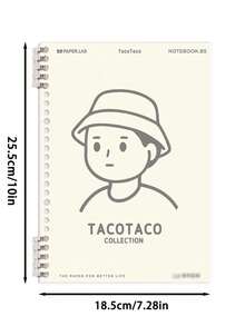 120页 TACOTACO 活页笔记本，柔软PP封面，可拆卸螺旋装订环，4种款式可选，书写舒适，B5尺寸复古风格横线日记本 - 活頁本 - 查看 2