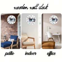 2D Flat, Watercolor Eye Artwork - Single 10inch Round Silent Wall Clock, European And American Style - Battery Not Included, Silent Clock, Perfect For Enhancing Your Study Or Living Room, An Excellent Gift For Friends, Family, Etc,Teacher,Valentines Gift,Graduation,Mother Giftsr,Room Deocr,Wall Deoc,Home Essentials - 1 PC / Multicolor / 10in / 25cm - View 10