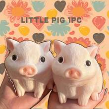1 pieza Muñeco de peluche suave y divertido de cerdo, adecuado para fiestas de cumpleaños de Pascua y Navidad, un divertido muñeco apretable - Multicolor - Ver 8