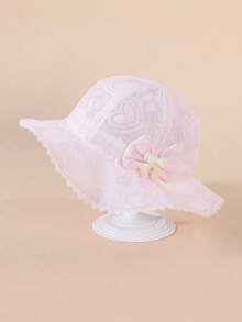 1pc Toddler Large Brim Bow Decor Jacquard Sun Hat, Versatile Princess Style Sun Protection Hat For Spring & Summer - Bow - View 9