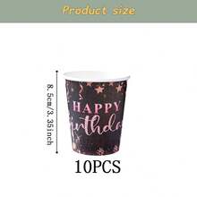 Birthday Party Disposable Tableware Set, 7/9 Inch Party Plates, Disposable Paper Plates, Cups, Napkins, Suitable For Holidays, Weddings, Engagements, Birthdays, Parties, Celebrations - Multicolor - View 9