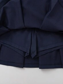 Bộ đồ 2 món cho bé gái, chất liệu mềm mại, nhẹ nhàng, thoải mái, đa năng và thời trang, thích hợp cho mùa hè 2026. - xanh đậm - Xem 8