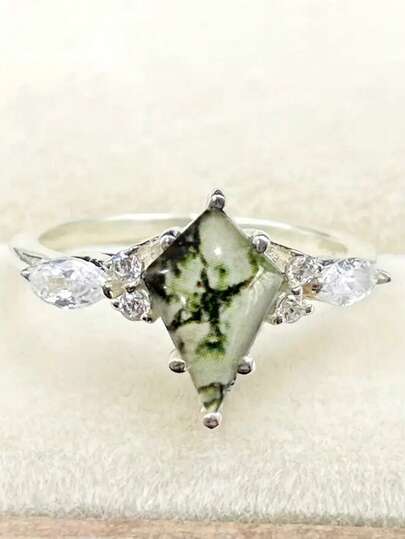 1 PC Romantic Cubic Zirconia Ring For Women For Wedding Engagement Anniversary Party Jewelry Valentine's Day Gift