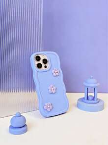 1个紫色DIY花朵马卡龙手机壳，2026年最新热销硅胶防震保护套，兼容三星Galaxy S25、S24、S24+、S24 Ultra、S24 FE、S20、S21、S22、S23以及 11、12、13、14、15、16系列、G04、G05、G13、G14、G15、G22、G24、G32、G60、G85。 - 淡紫色 - 查看 4