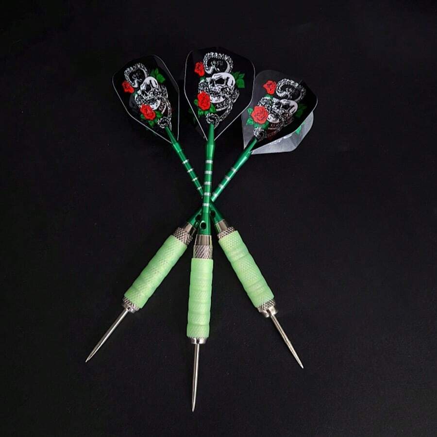 Darts Replacement Set, Includes Darts Flights And Silicone Protectors - Green - View 1