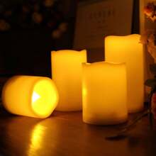 Conjunto de 3 velas eletrônicas sem chama com efeito de chama tremulante realista, luzes de LED ideais para decoração de Halloween, Natal e casamentos. - conjunto de 3 peças - Ver 4