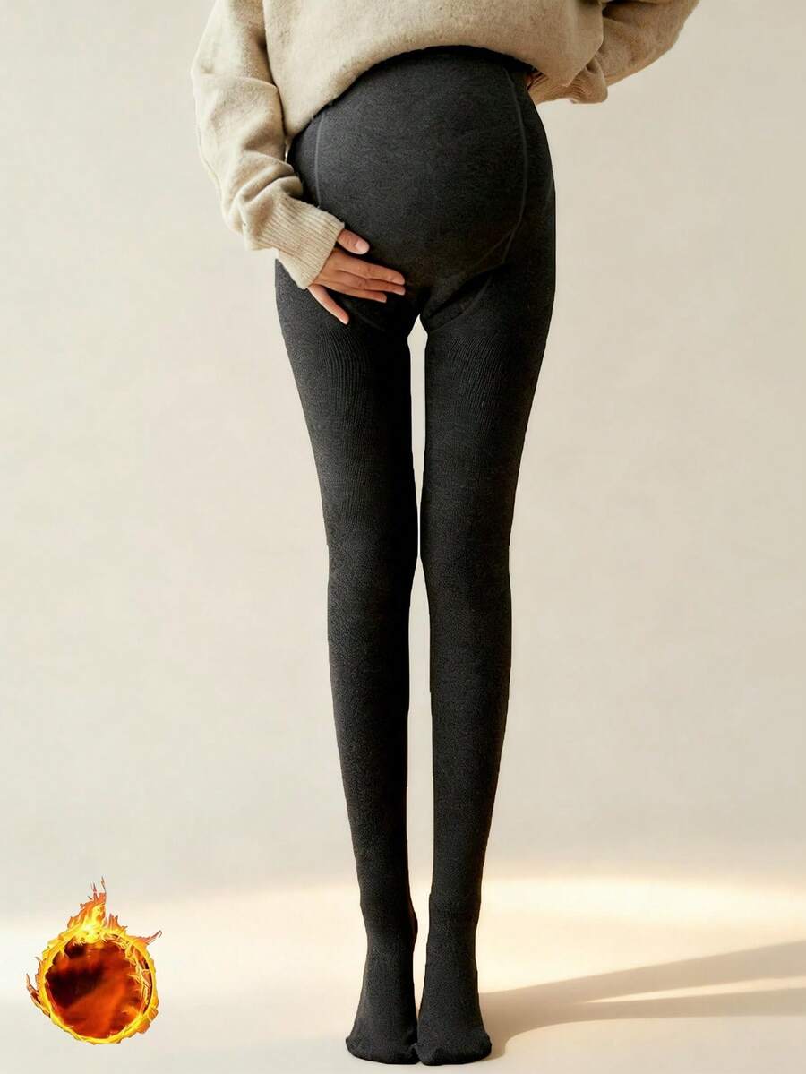 1 pieza Medias térmicas gruesas, minimalistas y versátiles, con banda elástica ajustable - Multicolor - Ver 1