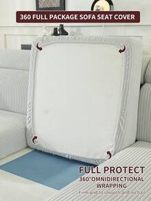 1pc Stretch Sofa Cover, Non-Slip Full Coverage Sofa Seat Cushion, Suitable For All Seasons, Fabric Sofa Slipcover, Machine Washable, Dust-Proof, Pet-Friendly, Decorative Sofa Protector, Adjustable For Corner Sofa, Bedroom, Office, Living Room 1/2/3/4 Seater - Light Grey - View 9