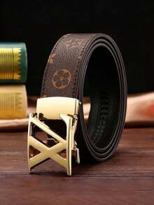 1 件 2026 新款男士字母合金光滑多功能商务休闲自动扣皮带组合，压纹工艺，时尚高端，轻奢风格，高端质感，年轻人的自动扣皮带。 - 彩色 - 查看 13
