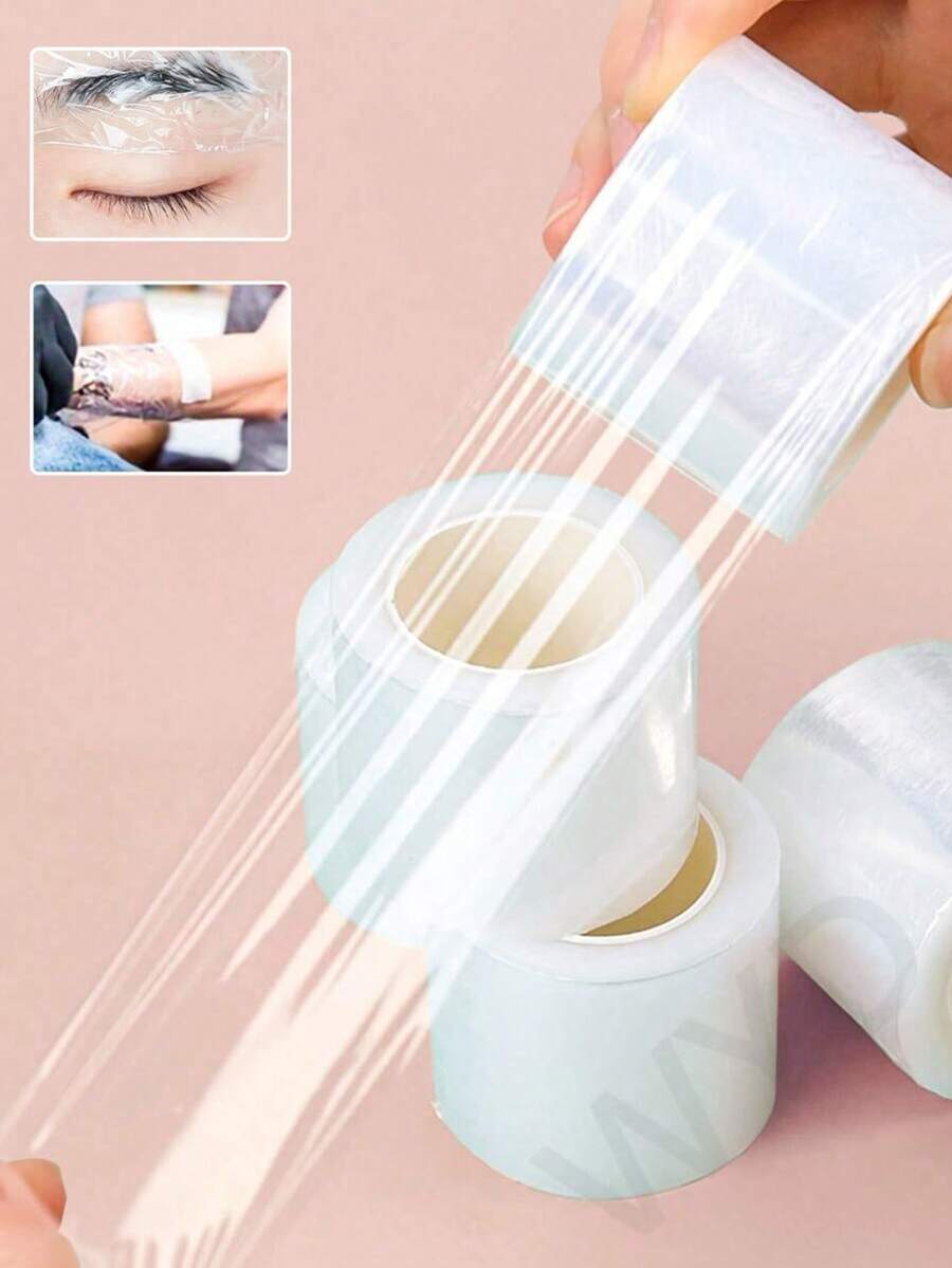 1/3卷，200米透明化妆膜，适用于睫毛提拉、眉形修饰、唇部、纹眉、塑料遮盖、卸除睫毛嫁接胶水、睫毛烫。 - 彩色 - 查看 1