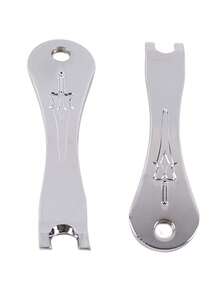 1 pieza Herramienta de enrollado de cuerdas de guitarra 3 en 1 de plata | Adecuada para guitarra acústica/folk | Diseño de cabeza de metal para un cambio de cuerdas, afinación y pulsación fáciles. Púa de metal para cuerdas de guitarra, extractor de cuerdas de ukelele - Multicolor - Ver 5