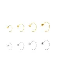 1 chiếc khuyên mũi hạt bạc S925 - Tinh tế và đa năng. Món quà lý tưởng cho Ngày Valentine hoặc sinh nhật, cũng là lựa chọn tuyệt vời dành cho mẹ, bạn gái và bạn thân. - Vòng mũi đơn - Xem 2