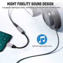 1条USB-C转3.5mm音频适配器线，兼容 17 Pro Max/17 Pro/17/Air/16/15系列 - 黑色 - 查看 7