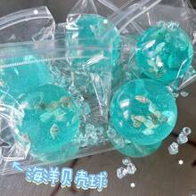 1个柔软舒适的慢回弹麦芽粉蓝水晶大苹果，超大号液态芝士球，超薄粘皮，塑形奶油质感挤压玩具球 - 大型慢回弹减压玩具，超大号液态麦芽糖椰子油减压玩具，柔软大麻糬挤压玩具，生日/复活节礼物，完美礼物 - 彩色 - 查看 4