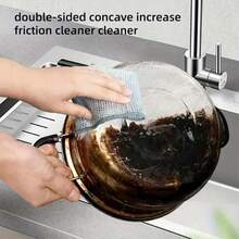 20/30pcs Steel Wire Cleaning Cloth, Dual-Sided Silver Wire Mesh Dishwashing Cloth, Non-Stick Oil, Easy To Clean, Strong Degreasing And Rust Removal, Durable, Non-Shedding Cleaning Cloth, Suitable For Stove, Sink, Tableware, Multi-Functional Cleaning Wipes, Disposable Replacement For Steel Wool Pads - Silver - View 6