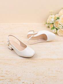 Hochzeitsparty Abendurlaub süß niedlich Blumenmädchen Mädchenschuhe geeignet für große mittlere kleine Mädchen Kinderschuhe Babyschuhe vielseitige kleine Schuhe Mädchenmode weißes formelles Kleid vier Jahreszeiten Feiertag High Heel dicker Absatz Schuhe formelles Kleid Mary Jane Prinzessinenschuhe geschlossene Zehenpartie französischer Stil Schuhe eleganter Riemen High Heel Schuhe Mädchenschuhe Sommer - Weiss - Übersicht 8