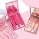 5-Piece Makeup Brush Set With Portable Mirror - Mini Compact Set - Soft Bristles - High Precision - Easy Application - Various Colors - Daily Use - Travel - Lightweight, Practical, Durable - 隨機的 - 查看 2