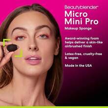 Beautyblender® | Original Pink Beauty Blender Makeup Sponge, Super-Soft Foam Easily Blends Foundations, Powders & Creams, Made In USA, Reusable, Washable, Streak Free Application, Vegan, Cruelty Free - Micro Mini Black 2-Pack - 查看 4