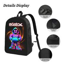 Game Virtual World Backpack Rucksack School Bookbag Large Capacity Lightweight Back Packs Daypack Laptop Bag For Outdoor Sport Travel Casual Teen Youth Women Men - 黑色 - 查看 5
