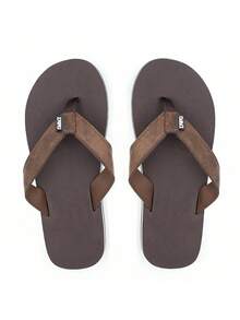 1 Paar Herren Strandlatschen, elastisch rutschfest, geeignet für Innen, Außen, Sommer Lässig, Outdoor Sport, Urlaub, Abschlussgeschenk, Geburtstagsoutfit, können auch als Badeschuhe verwendet werden - Braun - Übersicht 9