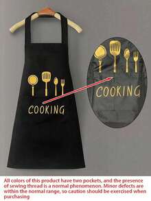 An Adjustable Cooking Apron With Pockets, Waterproof And Oil-Resistant, Suitable For Cooking And Chefs, Unisex Design, Simple And Elegant Cooking Apron. - Multicolor - View 7