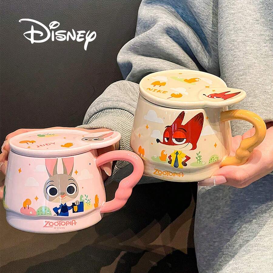 Disney 官方朱迪·霍普斯和尼克·王尔德陶瓷马克杯，新款高品质牛奶杯家用水杯