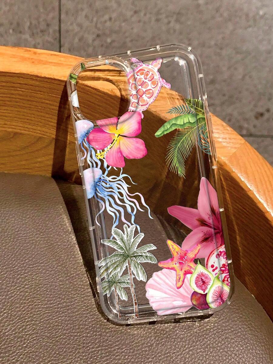度假风防震时尚椰树、芙蓉花、海龟印花透明手机壳,兼容 13/11/17/17 Pro/16/14/15/15 Pro/15 Plus/15 Pro Max/7 Plus/8 Plus/X/Xs Max/Xr/11 Pro/12 Pro/13 Pro/14 Pro/12 Mini/13 Mini/11 Pro Max/12 Pro Max/13 Pro Max/14 Pro Max/14 Plus/17 Pro Max/17 Air/6/6s Plus/7/8/16 Pro/16 Plus/16 Pro Max/SE2/17 Pro Max 和三星手机Galaxy/A54/A14/A12/A13/A15/A32/A33/A24/A52S/S20/S21/S22/S23/S24/S23Plus/S24ultra/S25/A15/A33/A23,防水、防震、防刮,夏季礼物,生日派对 - 彩色 - 查看 1